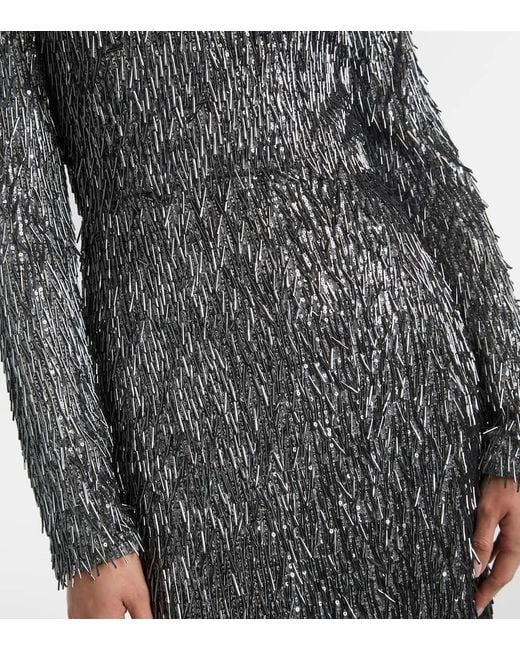 Erdem Gray Maxikleid Mit Pailletten