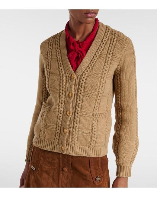 Valentino Brown Virgin Wool Cardigan