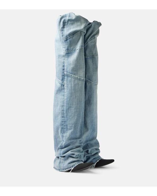 Balenciaga Blue New Flex 90 Denim Pantaboots