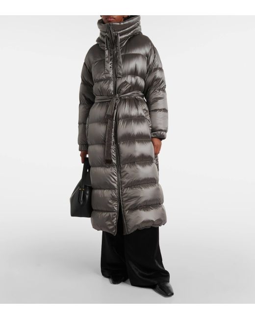 Max Mara Gray The Cube Spacev Metallic Down Coat