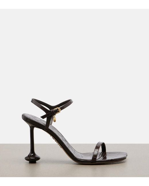 Loewe Metallic Toy Croc-Effect Leather Sandals