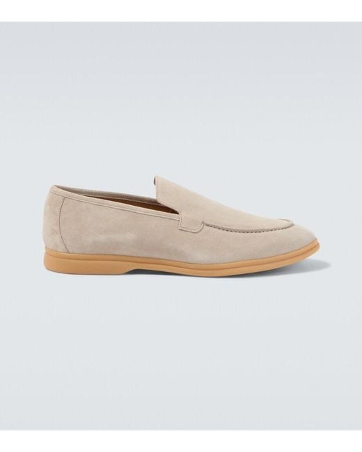 Eleventy White Suede Loafers for men