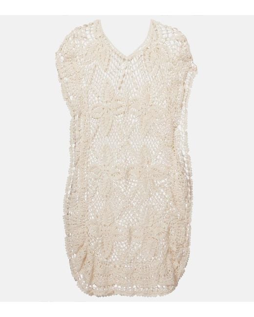 Anna Kosturova Natural Crochet Cotton Beach Dress