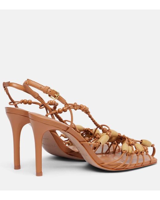 Sandales En Cuir A Perles Farm Rio en coloris Brown