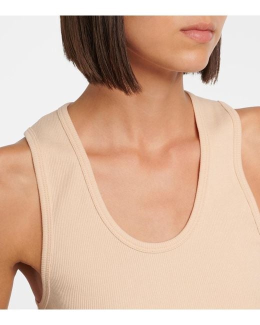 Wardrobe NYC Natural Ribbed-Knit Cotton Tank Top