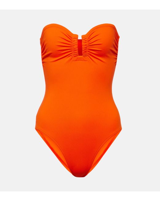Eres Orange Cassiopee Strapless Bustier Swimsuit
