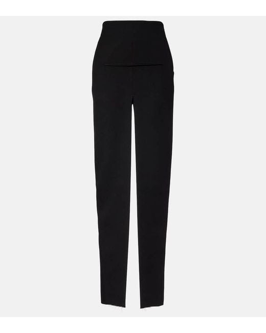 Rick Owens Black High-Rise Virgin Wool Maxi Skirt