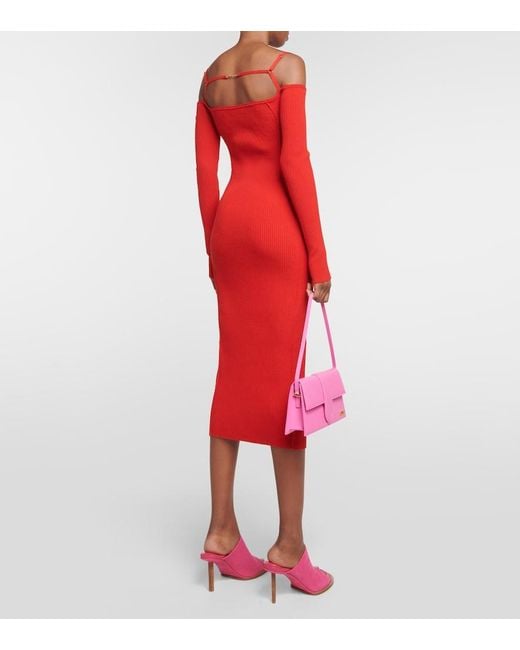 Jacquemus Red Sierra Viscose-blend Knit Midi Dress