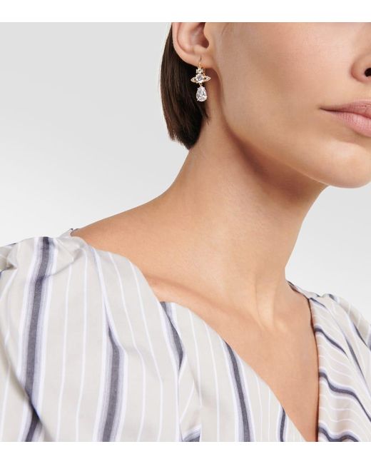 Orecchini Orb Con Cristalli di Vivienne Westwood in White