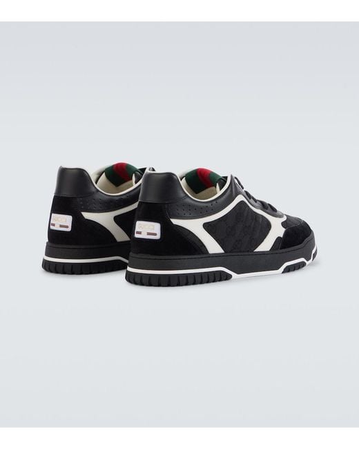 Gucci Black Apos;S Re-Web Gg Supreme Canvas And Leather Sneakers for men