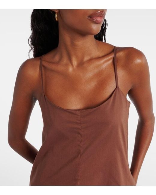 Faithfull The Brand Brown Aniela Cotton Maxi Dress