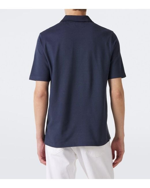 Canali Blue Cotton Polo Shirt for men