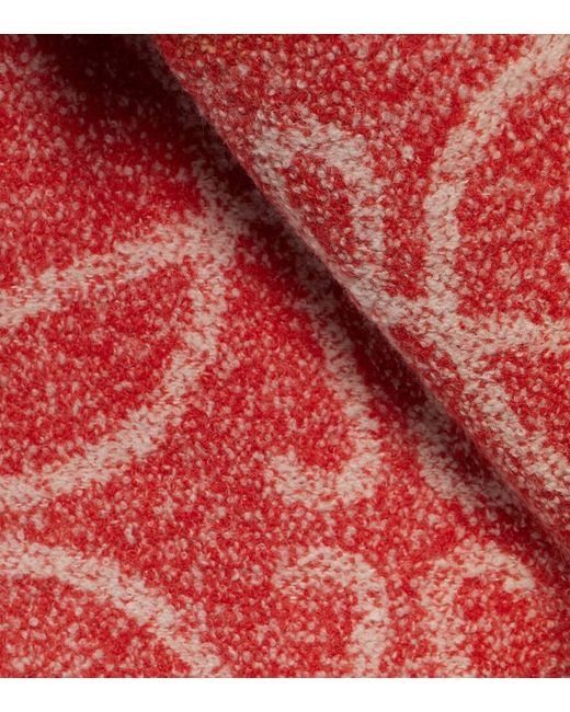 Loewe Red Anagram Alpaca-blend Scarf
