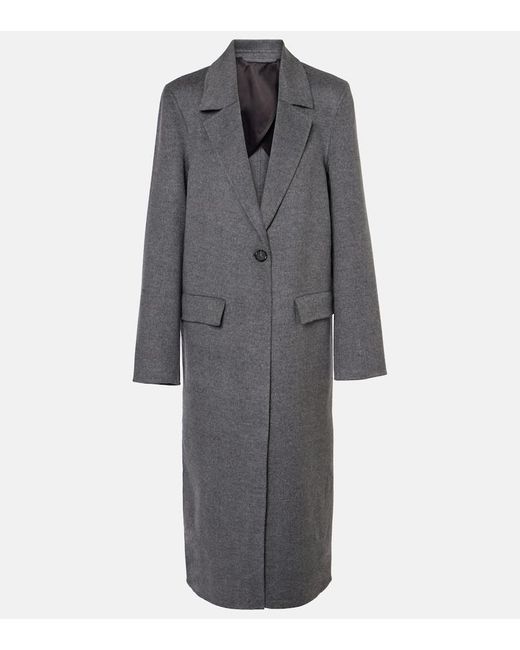 Totême  Gray Mantel Aus Wolle