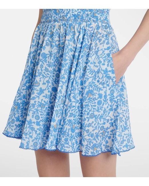 Abito Corto Ciao Con Stampa Floreale di Poupette in Blue