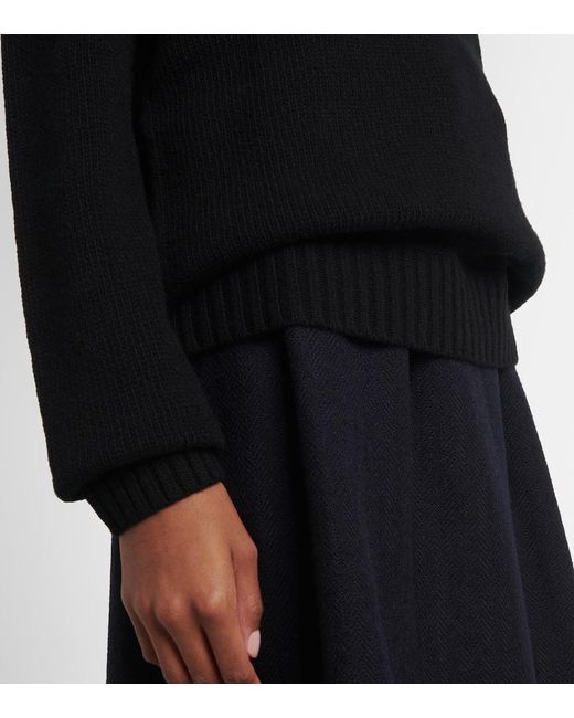 Prada Black Logo Wool And Cashmere Sweater