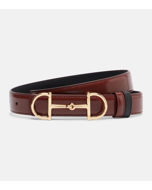 Gucci Brown Horsebit Reversible Leather Belt