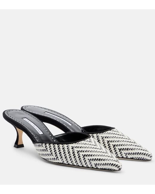 Manolo Blahnik Metallic Bb Woven Pumps