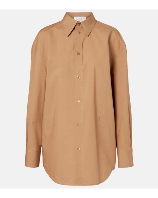 Saint Laurent Brown Cotton Poplin Shirt