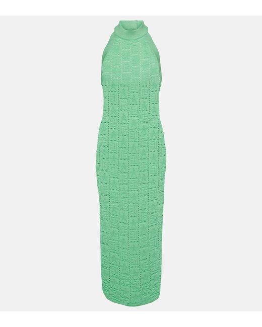 Balmain Green Midikleid Monogram