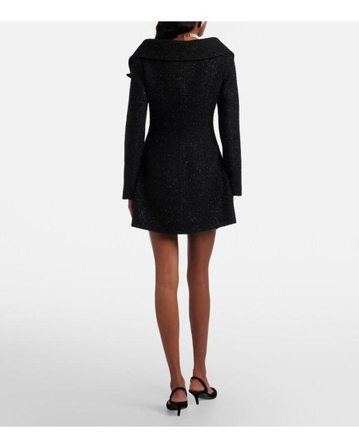 Self-Portrait Black Boucle Minidress
