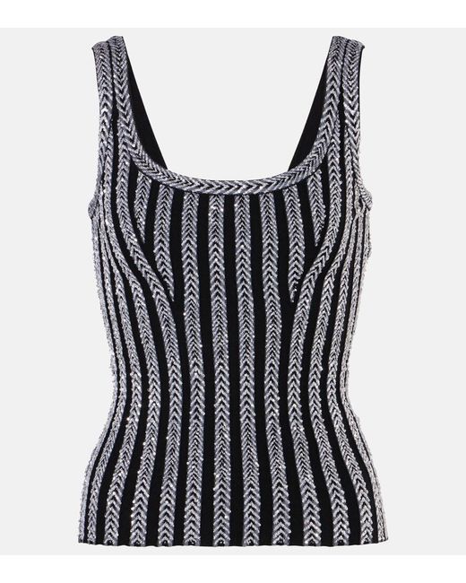 Missoni Black Zigzag Sequined Tank Top