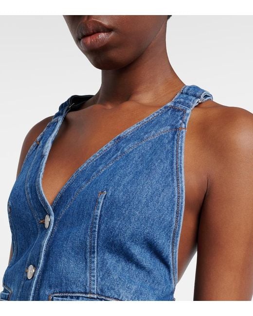 Sportmax Blue Dama Denim Vest