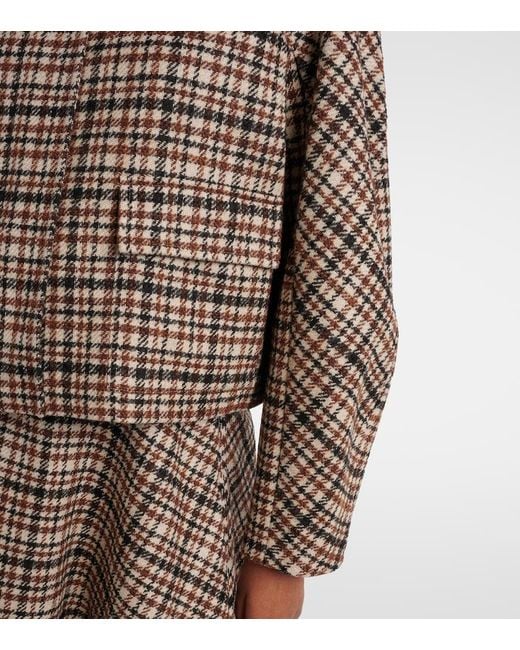 Brunello Cucinelli Brown Checked Wool And Alpaca-Blend Jacket