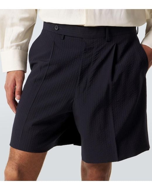 STÒFFA Blue Wool Shorts for men