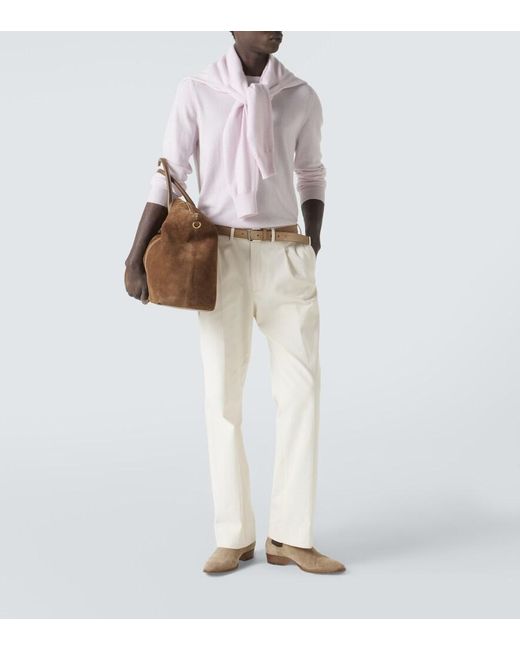 Allude Pink Cashmere Sweater for men