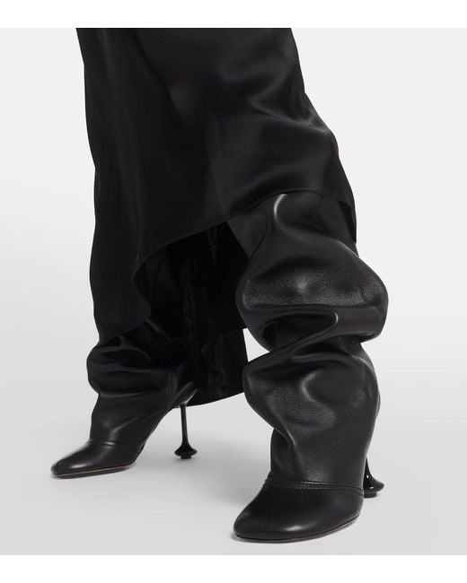 Loewe Black Lambskin Knee-High Boots