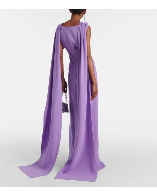 Robe Longue En Soie Melangee Oscar de la Renta en coloris Purple