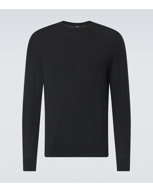 Zegna Black Wool Sweater for men