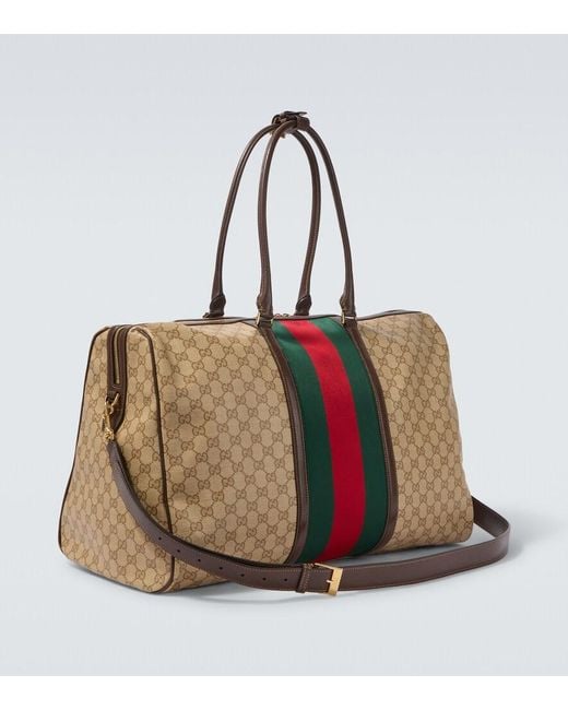Borsa Da Viaggio Medium Web Stripe Gg di Gucci in Brown da Uomo