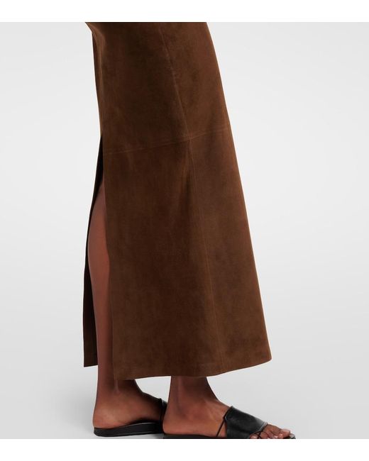 The Row White Erina Suede Pencil Skirt