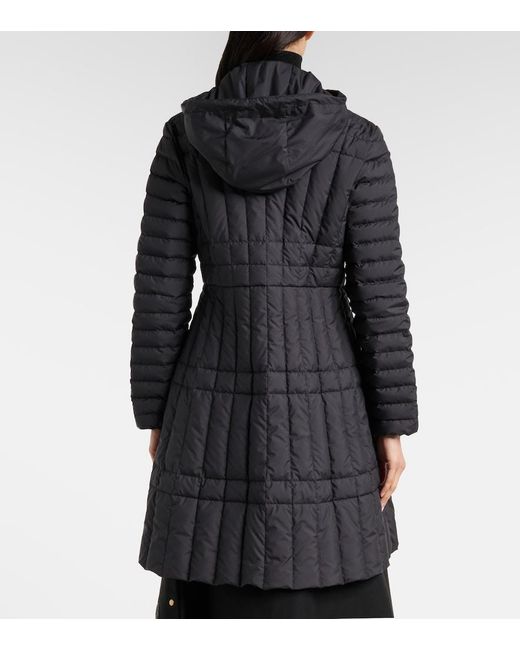 Moncler Black Menthelong Quilted Down Coat