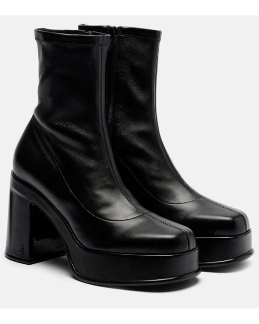 Jimmy Choo Black Hadi Leather Ankle Boots
