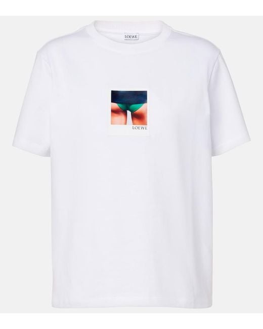 Loewe White Printed Cotton T-Shirt