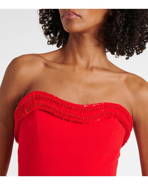 Vestido Corto Saskia De Crepe Jonathan Simkhai de color Red