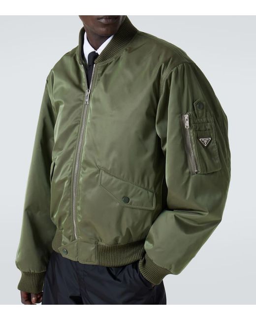 Prada Bomberjacke Aus Re-Nylon in Green für Herren