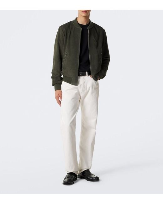 Arma Green Didier Suede Bomber Jacket for men