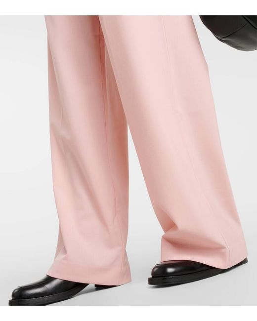 Sir. The Label Pink Dario Mid-rise Wide-leg Pants