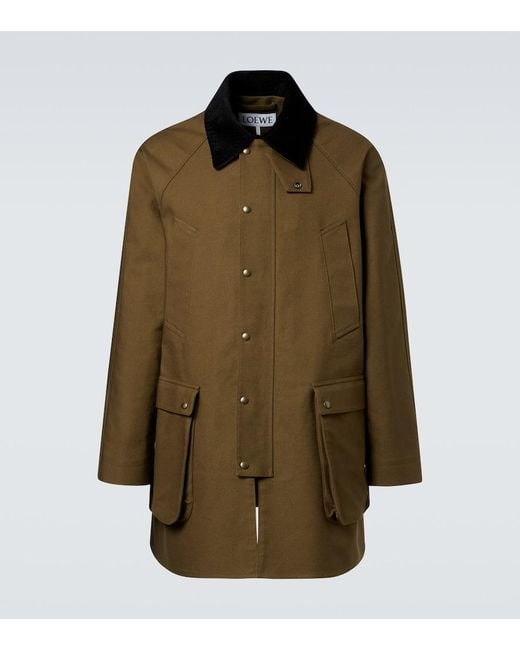 Loewe Green Cotton Drill Jacket for men