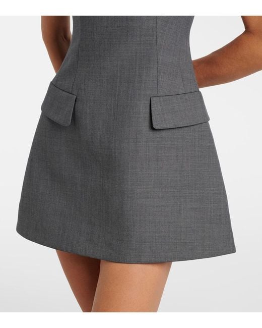 ShuShu/Tong Gray Ruffled Minidress