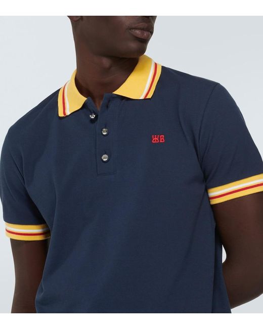 Wales Bonner Blue Sun Cotton Polo Shirt for men