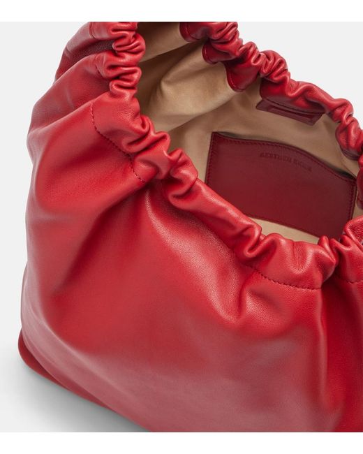 Aesther Ekme Red Demi Lune Cloud Medium Leather Shoulder Bag