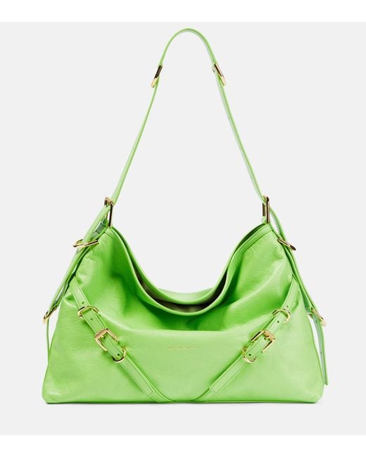 Givenchy Green Voyou Medium Leather Shoulder Bag