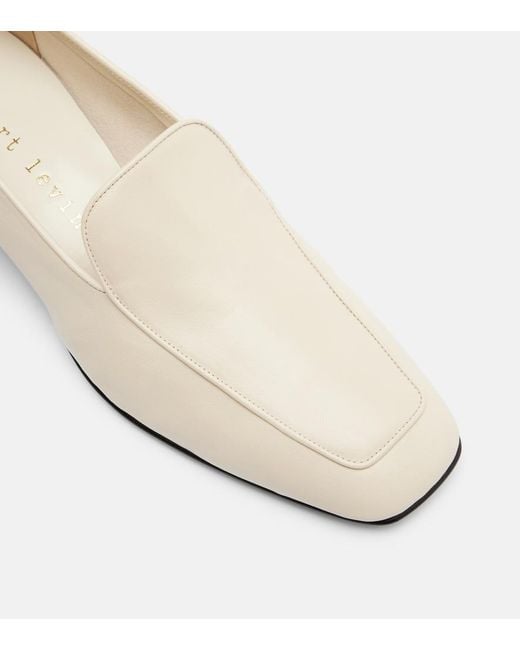 Herbert Levine Natural Fair And Square Leather Loafers