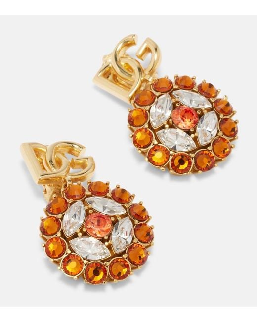 Dolce & Gabbana Metallic Dg Embellished Clip-On Earrings