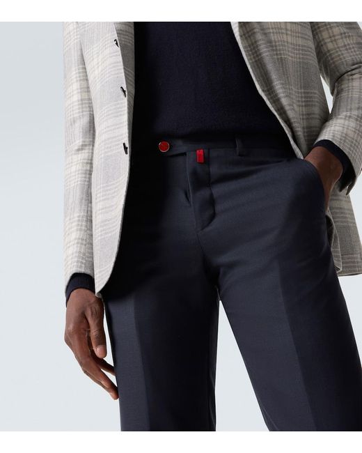 Kiton Blue Wool Pants for men
